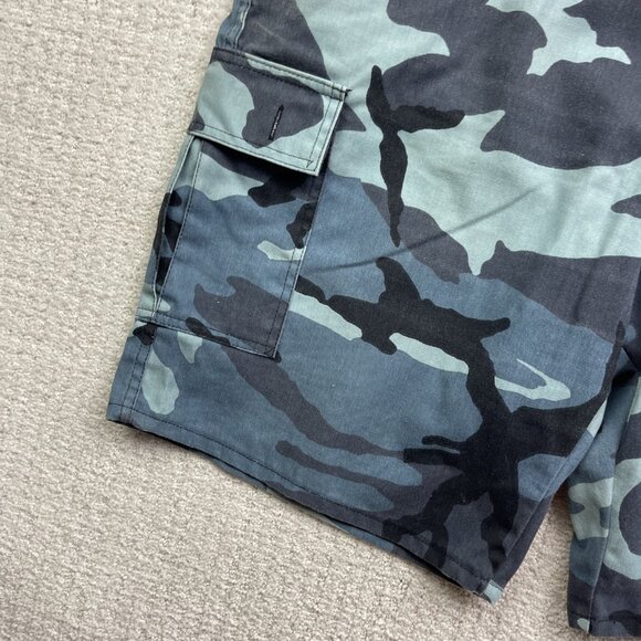 VTG Big Al Military Blue Camo Cargo Shorts Size 42 Baggy Y2K Skater Canada Made* - Picture 5 of 16